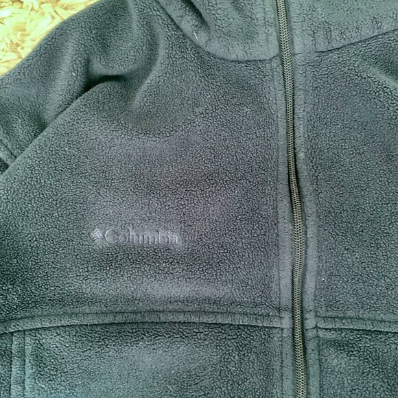 Columbia Fleece Full Zip Sweater Men's Large Navy Blue Outdoor Hiking Camping - Picture 2 of 5